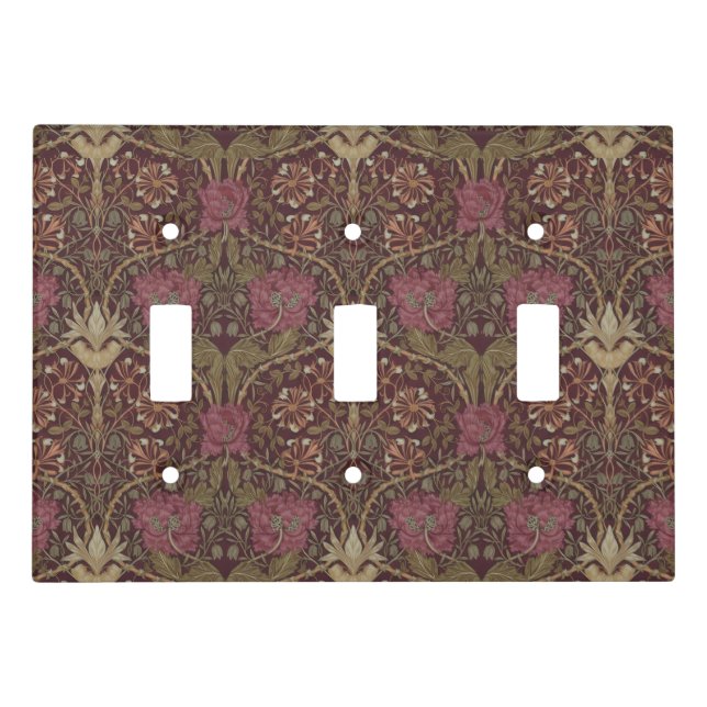 William Morris Antique Honeysuckle Floral Pattern Light Switch Cover (Front)