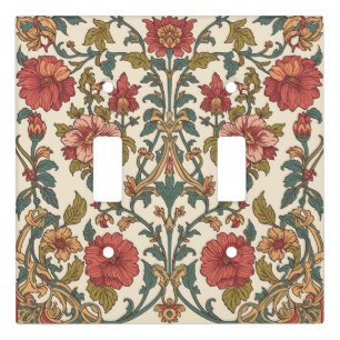 William Morris Antique Honeysuckle Floral Pattern Light Switch Cover