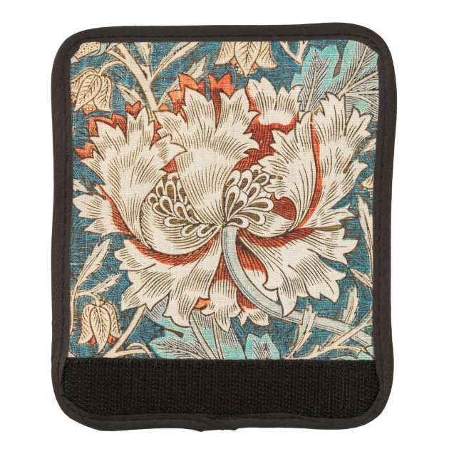 William Morris Antique Honeysuckle Floral Pattern Luggage Handle Wrap (Front)