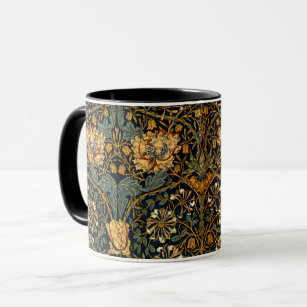 William Morris Antique Honeysuckle Floral Pattern Mug