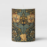 William Morris Antique Honeysuckle Floral Pattern Pillar Candle