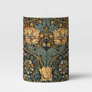 William Morris Antique Honeysuckle Floral Pattern Pillar Candle