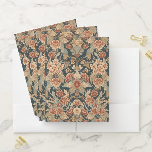 William Morris Antique Honeysuckle Floral Pattern Pocket Folder