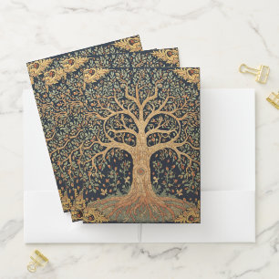 William Morris Antique Honeysuckle Floral Pattern Pocket Folder