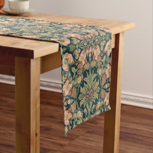 William Morris Antique Honeysuckle Floral Pattern Short Table Runner