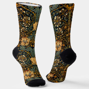 William Morris Antique Honeysuckle Floral Pattern Socks
