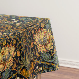 William Morris Antique Honeysuckle Floral Pattern Tablecloth