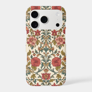 William Morris Antique pink roses Floral Pattern iPhone 17 Pro Case