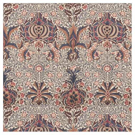 William Morris Antique Pomegranate Pattern Fabric | Zazzle