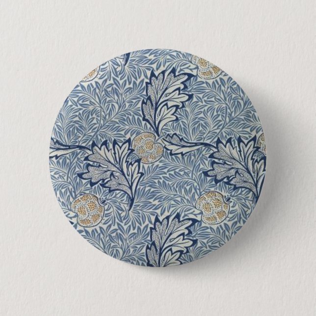 William Morris Apple Flower Floral Design Button (Front)