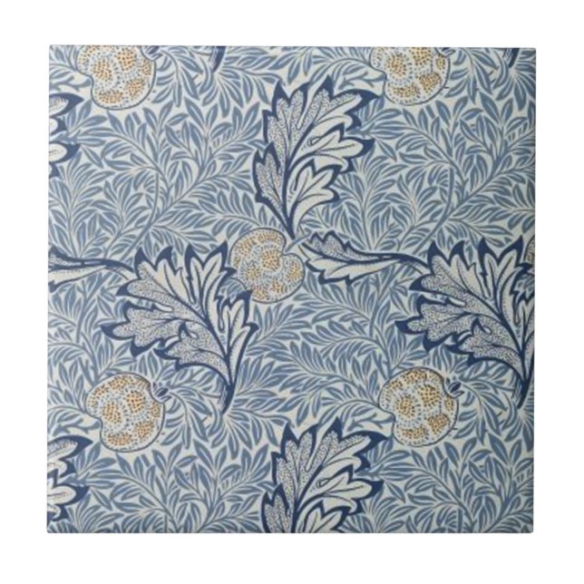 William Morris Apple Flower Floral Design Ceramic Tile (Front)