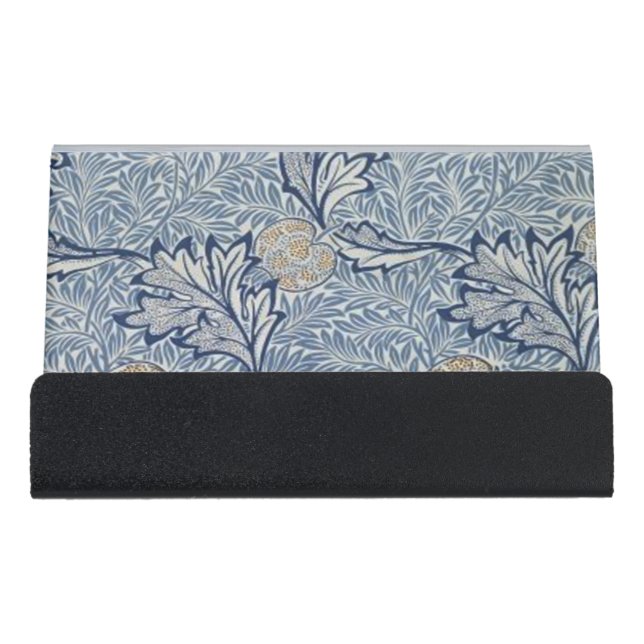 William Morris Apple Flower Floral Design Desk Business Card Holder (Front)