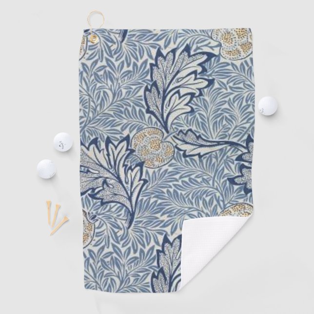 William Morris Apple Flower Floral Design Golf Towel (InSitu)