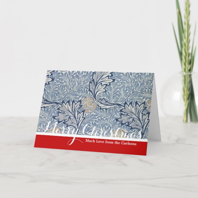 William Morris Apple Flower Floral Design Holiday Card (Front)