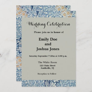 William Morris Apple Flower Floral Design Invitation