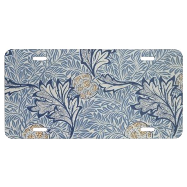 William Morris Apple Flower Floral Design License Plate (Front)