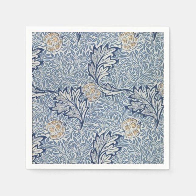 William Morris Apple Flower Floral Design Napkins (Front)