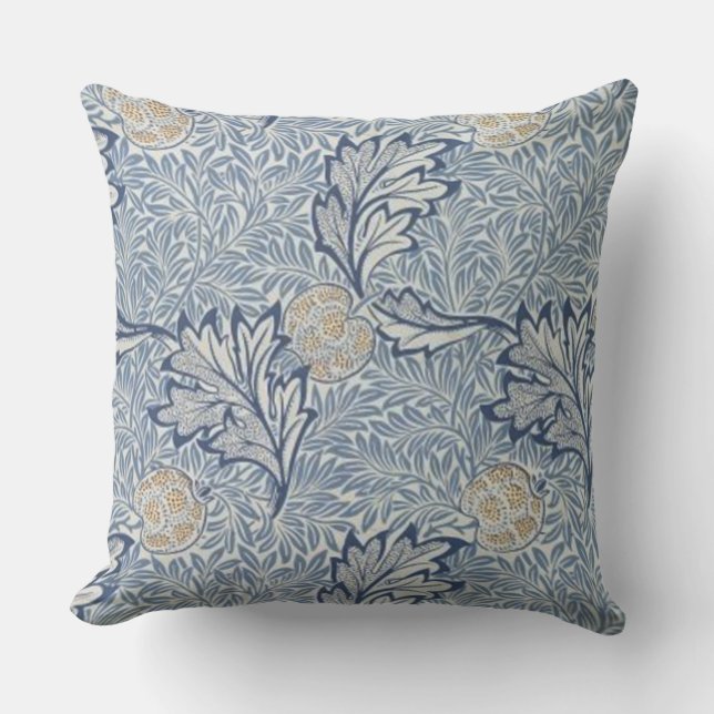 William Morris Apple Flower Floral Design Outdoor Pillow (Front)