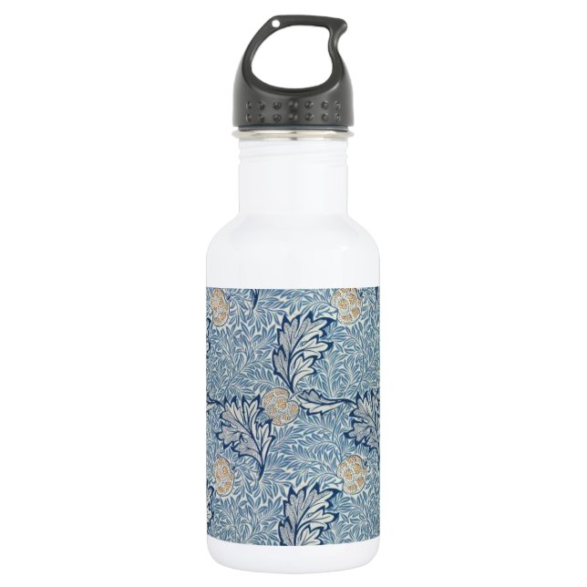 William Morris Apple Flower Floral Design Stainless Steel Water Bottle (Front)
