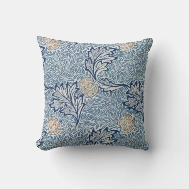 William Morris Apple Flower Floral Design Throw Pillow (Front)