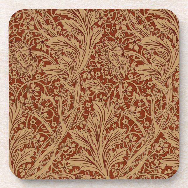 William Morris Arcadia Floral Garden Flower Classi Beverage Coaster (Front)