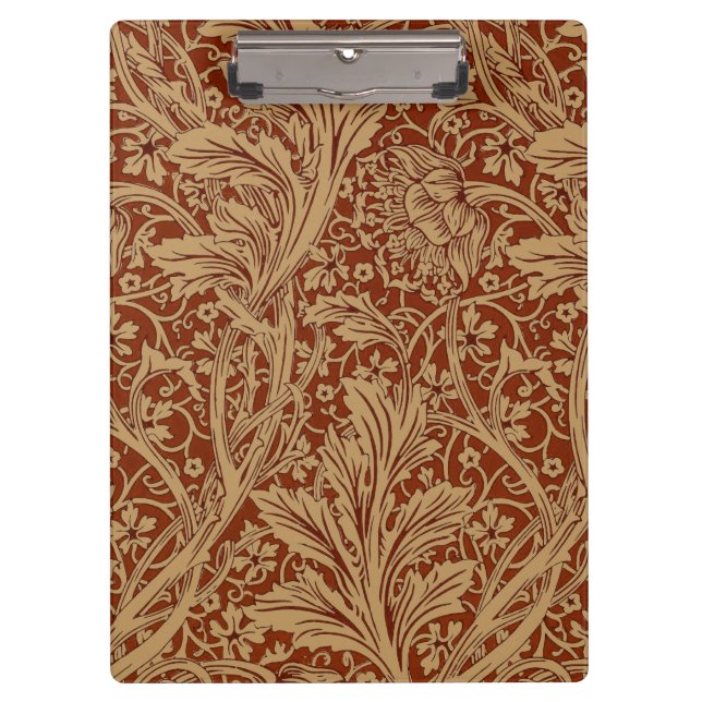 William Morris Arcadia Floral Garden Flower Classi Clipboard (Front)