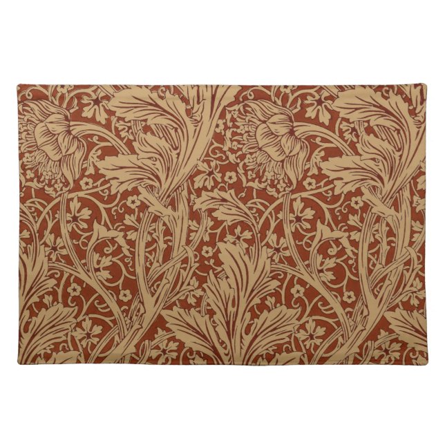 William Morris Arcadia Floral Garden Flower Classi Cloth Placemat (Front)