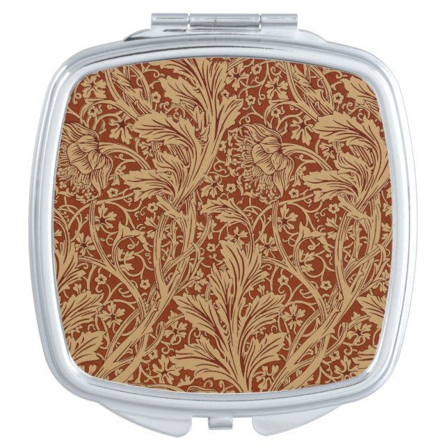 William Morris Arcadia Floral Garden Flower Classi Compact Mirror (Front)