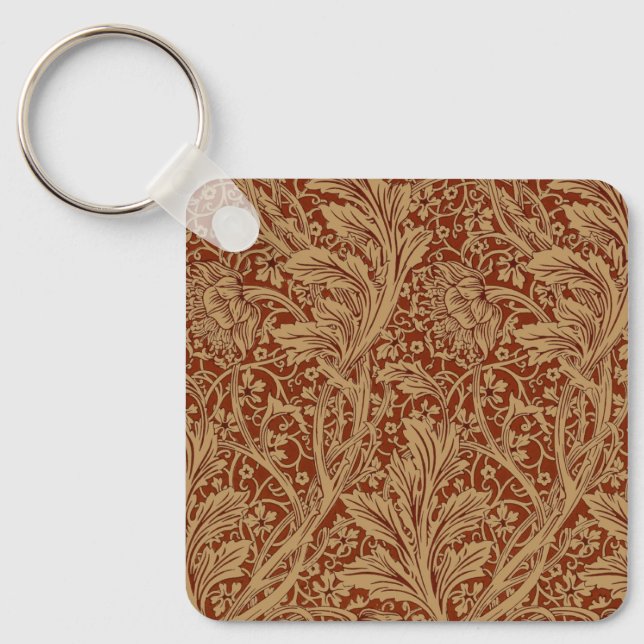 William Morris Arcadia Floral Garden Flower Classi Keychain (Front)