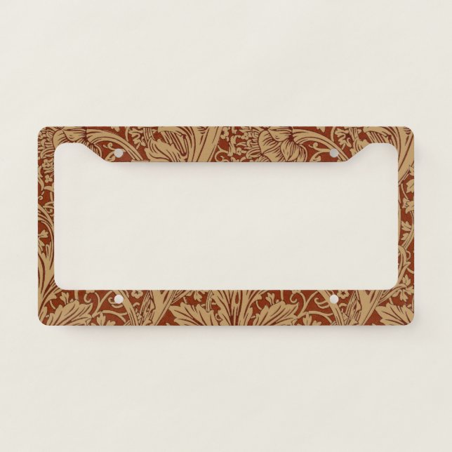 William Morris Arcadia Floral Garden Flower Classi License Plate Frame (Front)