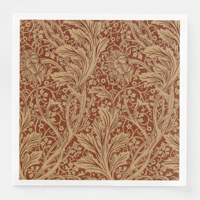 William Morris Arcadia Floral Garden Flower Classi Paper Dinner Napkins (Front)