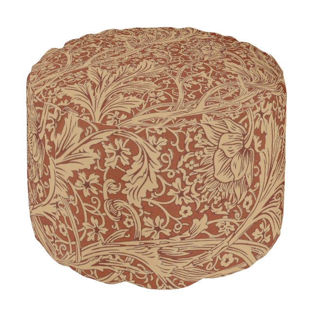 William Morris Arcadia Floral Garden Flower Classi Pouf (Angled Back)
