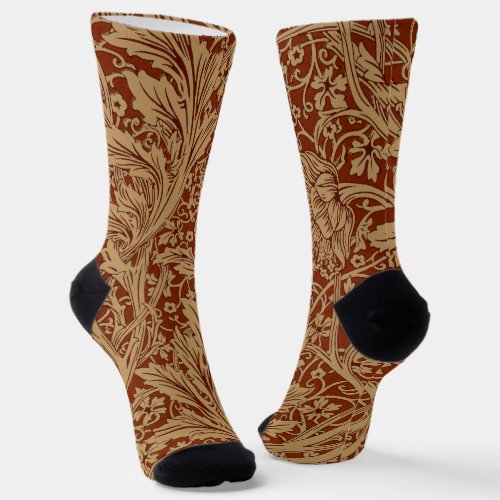 William Morris Arcadia Floral Garden Flower Classi Socks