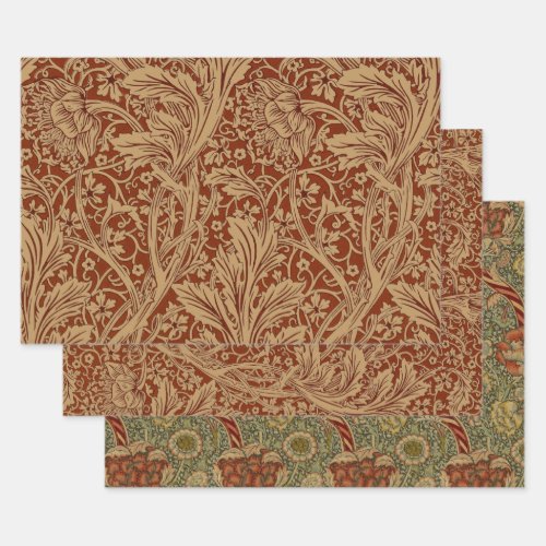 William Morris Arcadia Floral Garden Flower Classi Wrapping Paper Sheets
