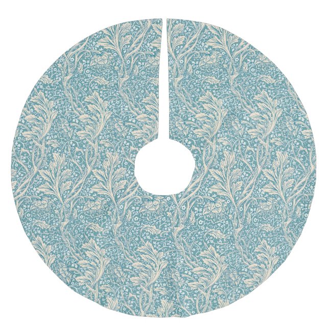William Morris Arcadia Floral Pattern Brushed Polyester Tree Skirt (Front)