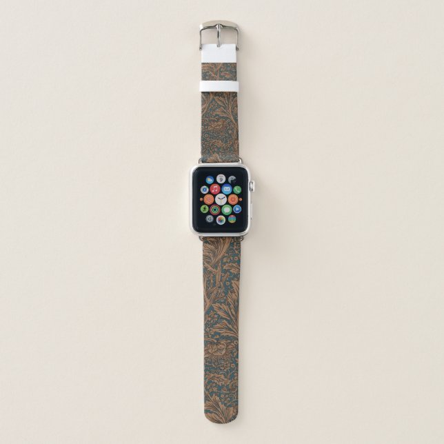 William Morris Arcadia Floral Pattern Classic Apple Watch Band (Front)