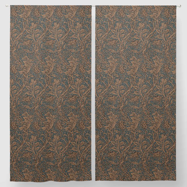 William Morris Arcadia Floral Pattern Classic Blackout Curtains (Pair)