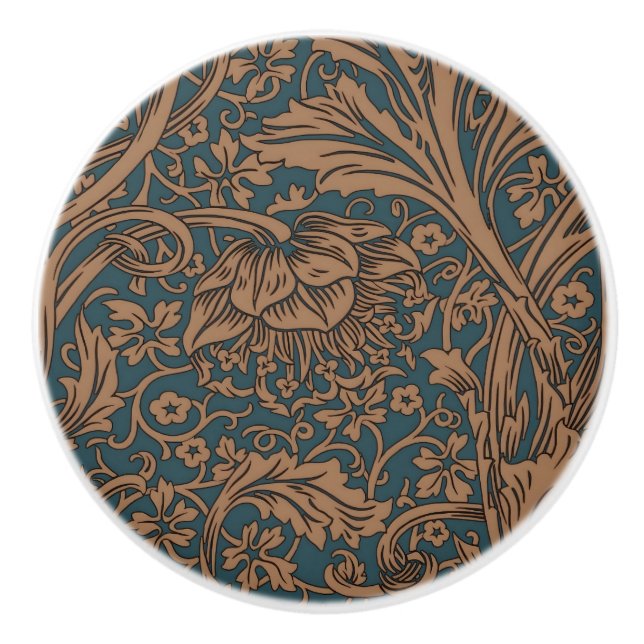 William Morris Arcadia Floral Pattern Classic Ceramic Knob (Front)