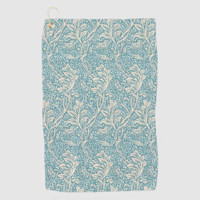 William Morris Arcadia Floral Pattern Classic Golf Towel (Front)