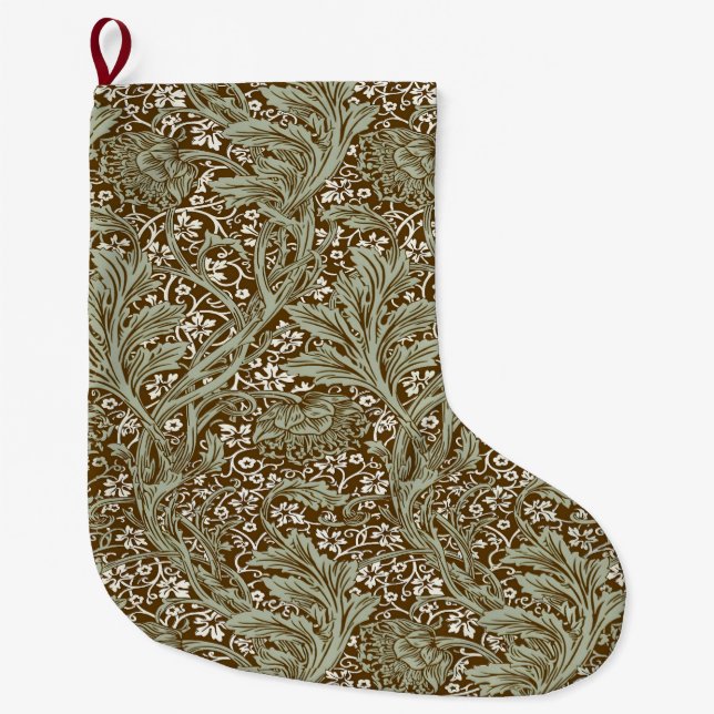 William Morris Arcadia Floral Pattern Classic Large Christmas Stocking (Front)