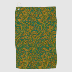 William Morris Arcadia Floral Pattern Green Golden Golf Towel