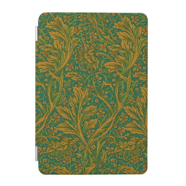 William Morris Arcadia Floral Pattern Green Golden iPad Mini Cover (Front)