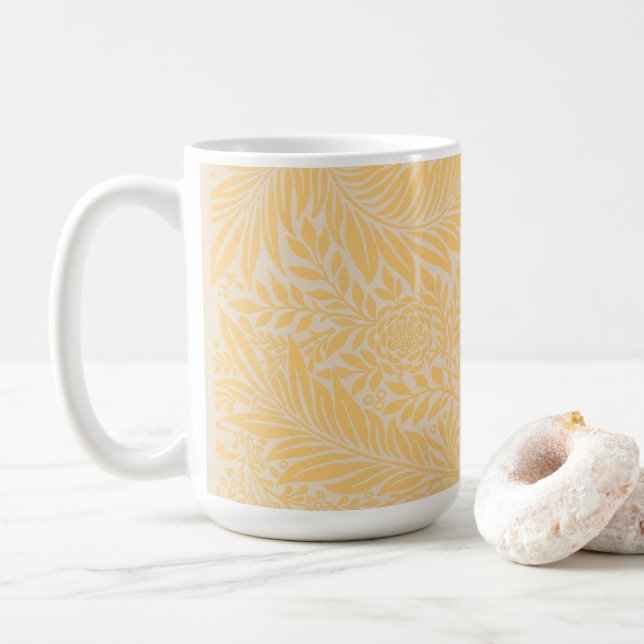 William Morris art design Larkspur mug (With Donut)