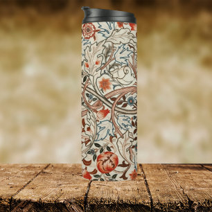 William Morris art floral design thermal tumbler