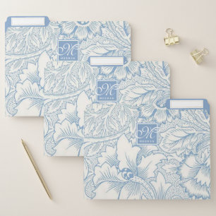 William Morris, Art Nouveau Blue Acanthus Monogram File Folder