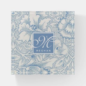 William Morris, Art Nouveau Blue Acanthus Monogram