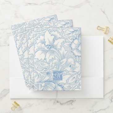 William Morris, Art Nouveau Blue Acanthus Monogram
