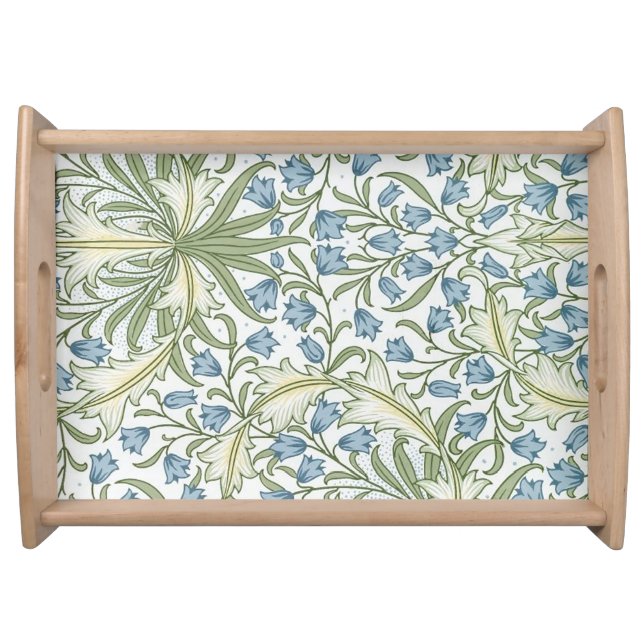 William Morris - Art Nouveau Blue Bellflowers Serving Tray (Front)