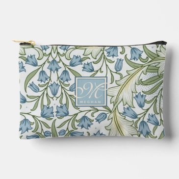 William Morris Art Nouveau Blue Bellfower Monogram
