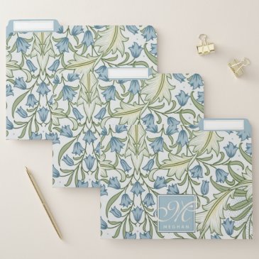 William Morris Art Nouveau Blue Bellfower Monogram